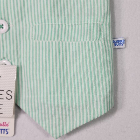 Ruffle Butts Toddler Seersucker Vest 3T Mint Easter Child Ring Bearer Wedding - Picture 5 of 14